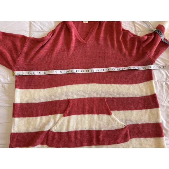 Sew In Love Knit Sweater Hoodie Size 3x Oversized Pink & White Striped EUC - Picture 4 of 7